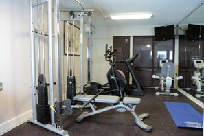 Stay fit and active in this well-equipped gym with a range of exercise machines.