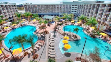2 outdoor pools, open 8:00 AM to 10:00 PM, cabanas (surcharge)