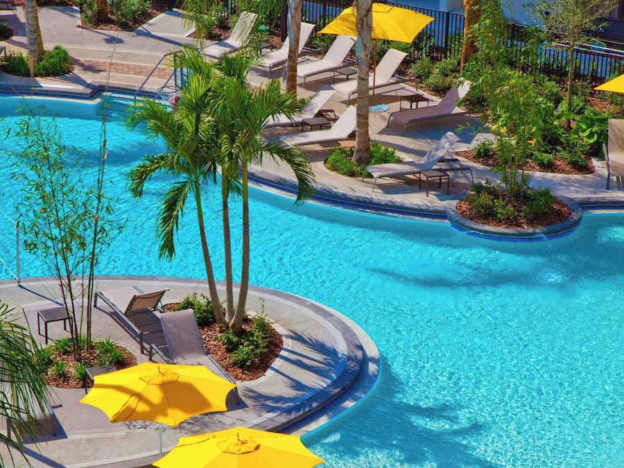 2 outdoor pools, open 8:00 AM to 10:00 PM, pool cabanas (surcharge)