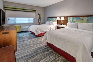 Premium bedding, desk, blackout drapes, iron/ironing board