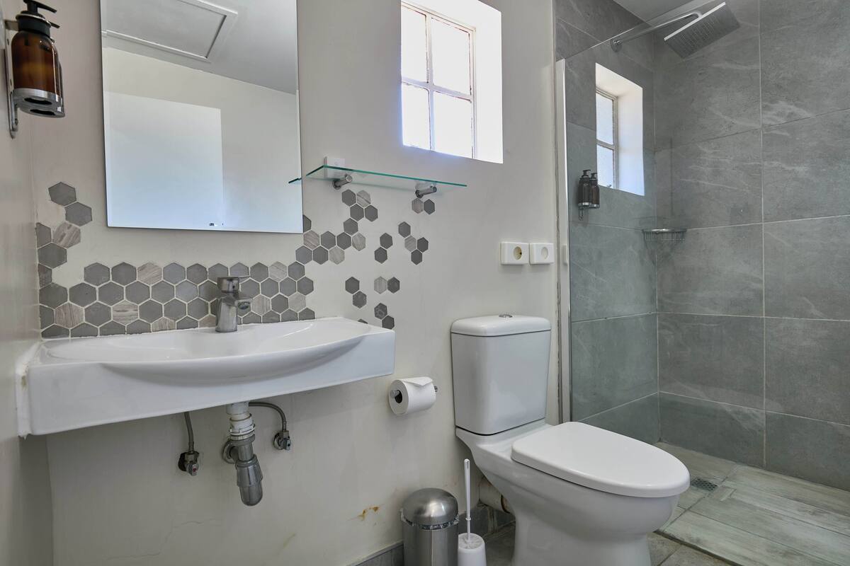 standard room, 1 double bed, garden view (standard double room) | bathroom | free toiletries, hair dryer, towels