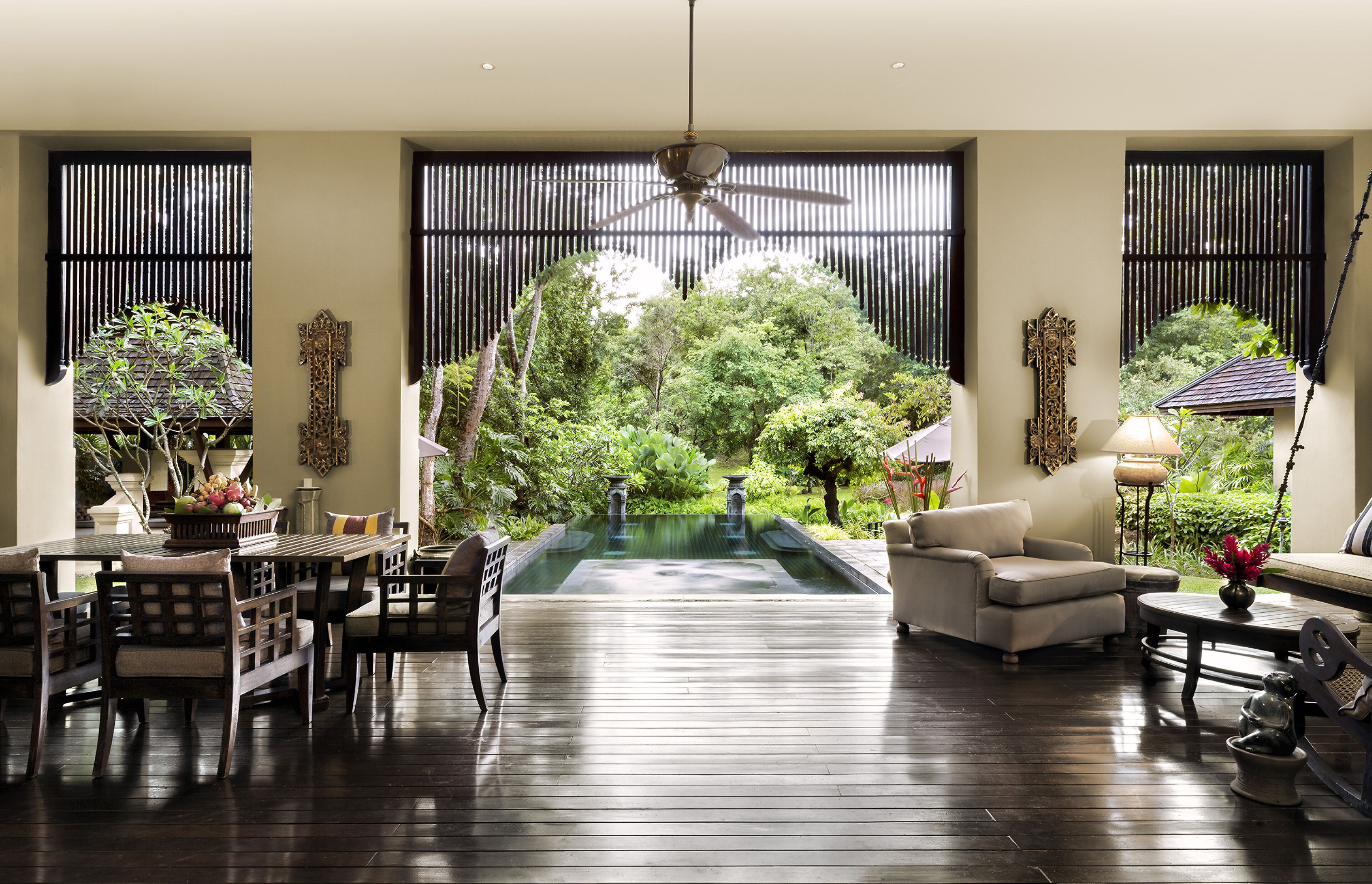 LCD TV, DVD player, iPod dock