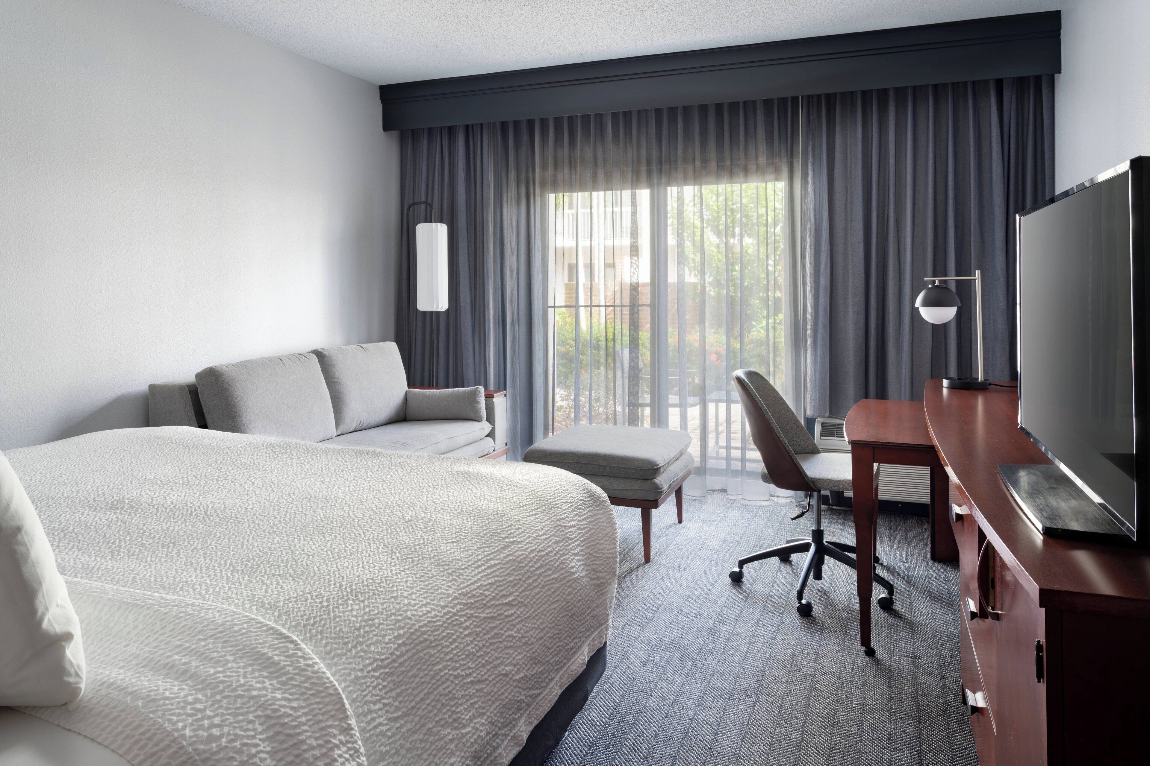 1 bedroom, desk, laptop workspace, iron/ironing board