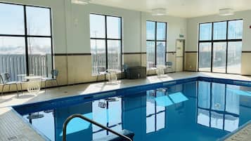 Indoor pool, outdoor pool, sun loungers