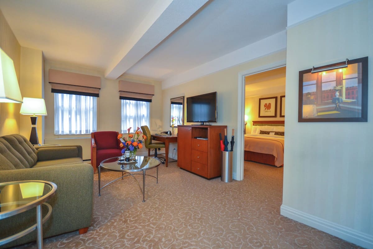 Premium bedding, down duvets, pillow-top beds, in-room safe