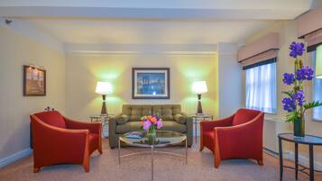 42-inch LED TV with cable channels, TV, pay movies