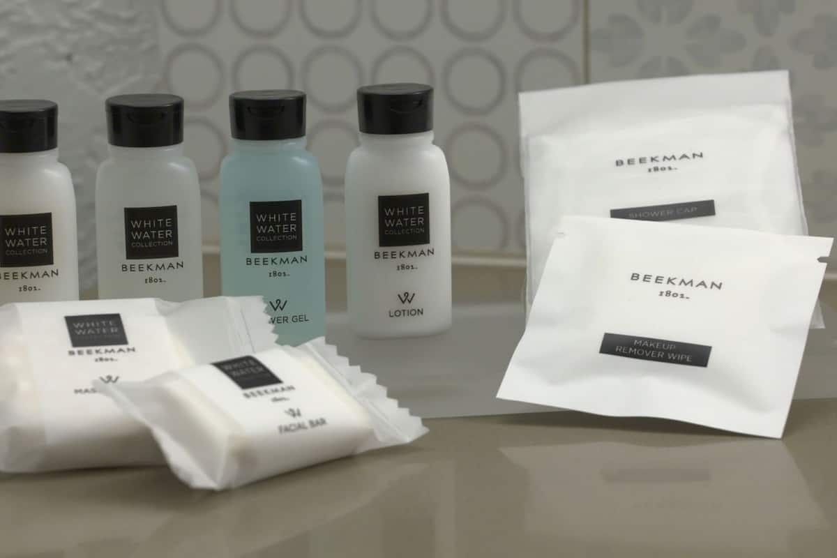 Bathroom amenities | Eco-friendly toiletries, hair dryer, towels