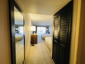 Room, 2 Queen Beds, Accessible (Roll-in Shower) | Premium bedding, in-room safe, blackout curtains, iron/ironing board