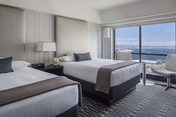 Hypo-allergenic bedding, in-room safe, desk, iron/ironing board at Manchester Grand Hyatt San Diego