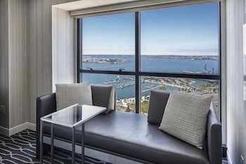 Hypo-allergenic bedding, in-room safe, desk, iron/ironing board at Manchester Grand Hyatt San Diego