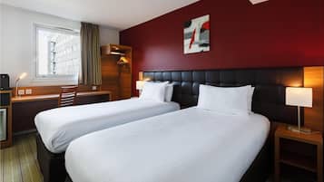 Free minibar, in-room safe, desk, blackout drapes