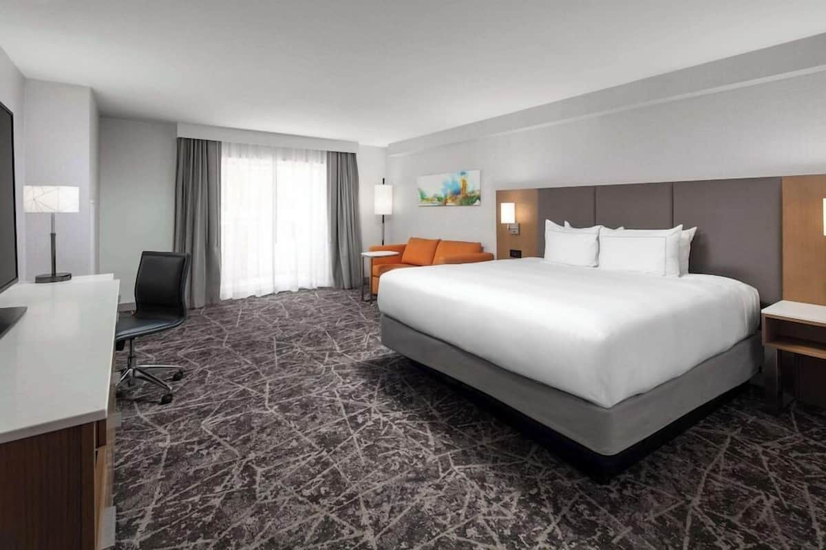 Hypo-allergenic bedding, down comforters, pillowtop beds, in-room safe