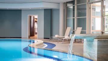 Indoor pool, open 6 AM to 10 PM, sun loungers