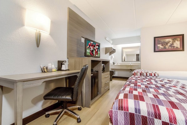 Standard Room, 2 Double Beds (Smoke Free) | 1 bedroom, down comforters, desk, laptop workspace