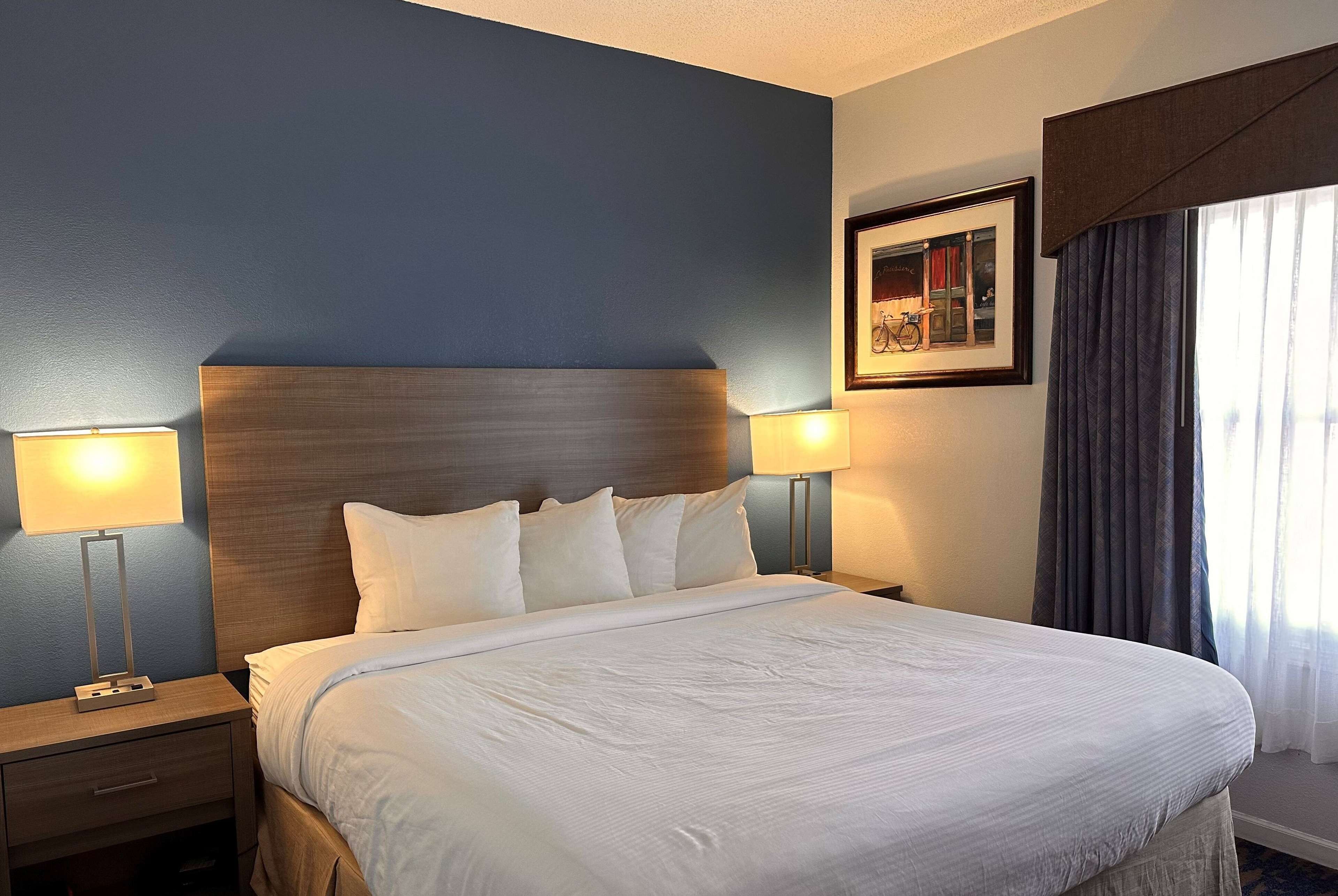 In-room safe, desk, laptop workspace, blackout curtains