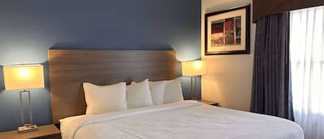 In-room safe, desk, laptop workspace, blackout drapes