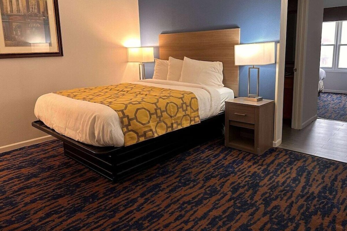 In-room safe, desk, laptop workspace, blackout drapes