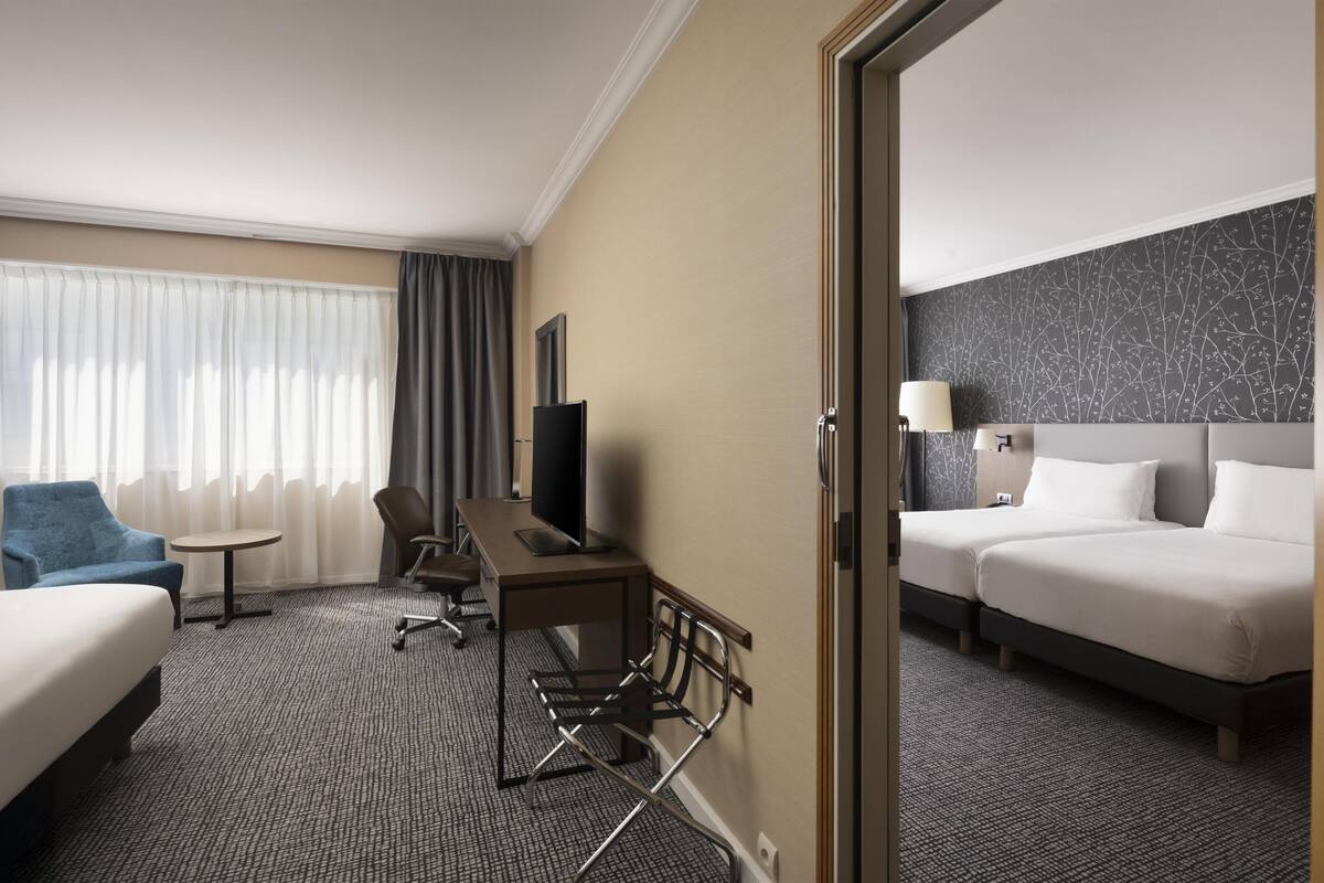 Family Room, 2 Bedrooms | Premium bedding, in-room safe, laptop workspace, blackout curtains
