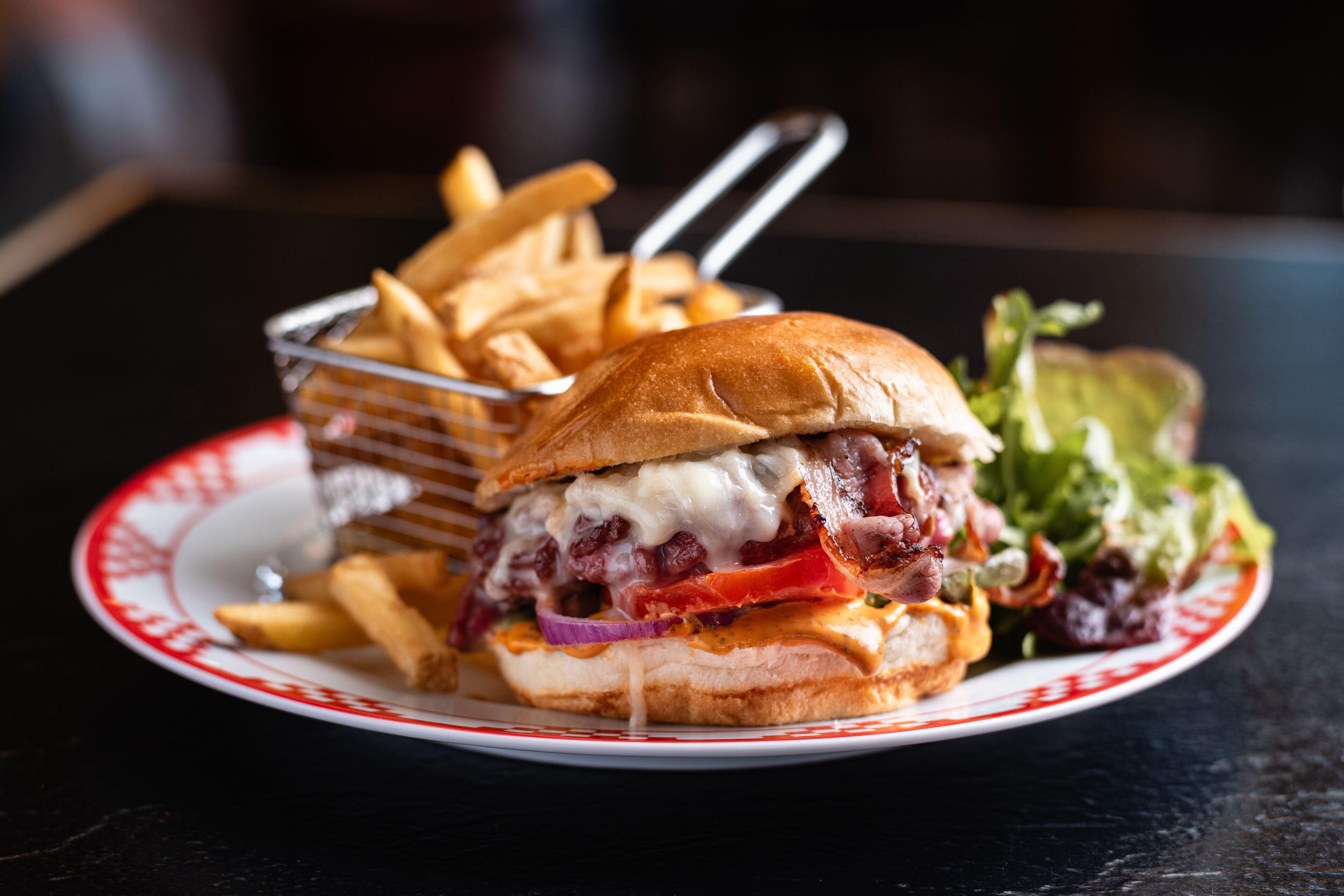 breakfast, lunch, dinner served; barbecue