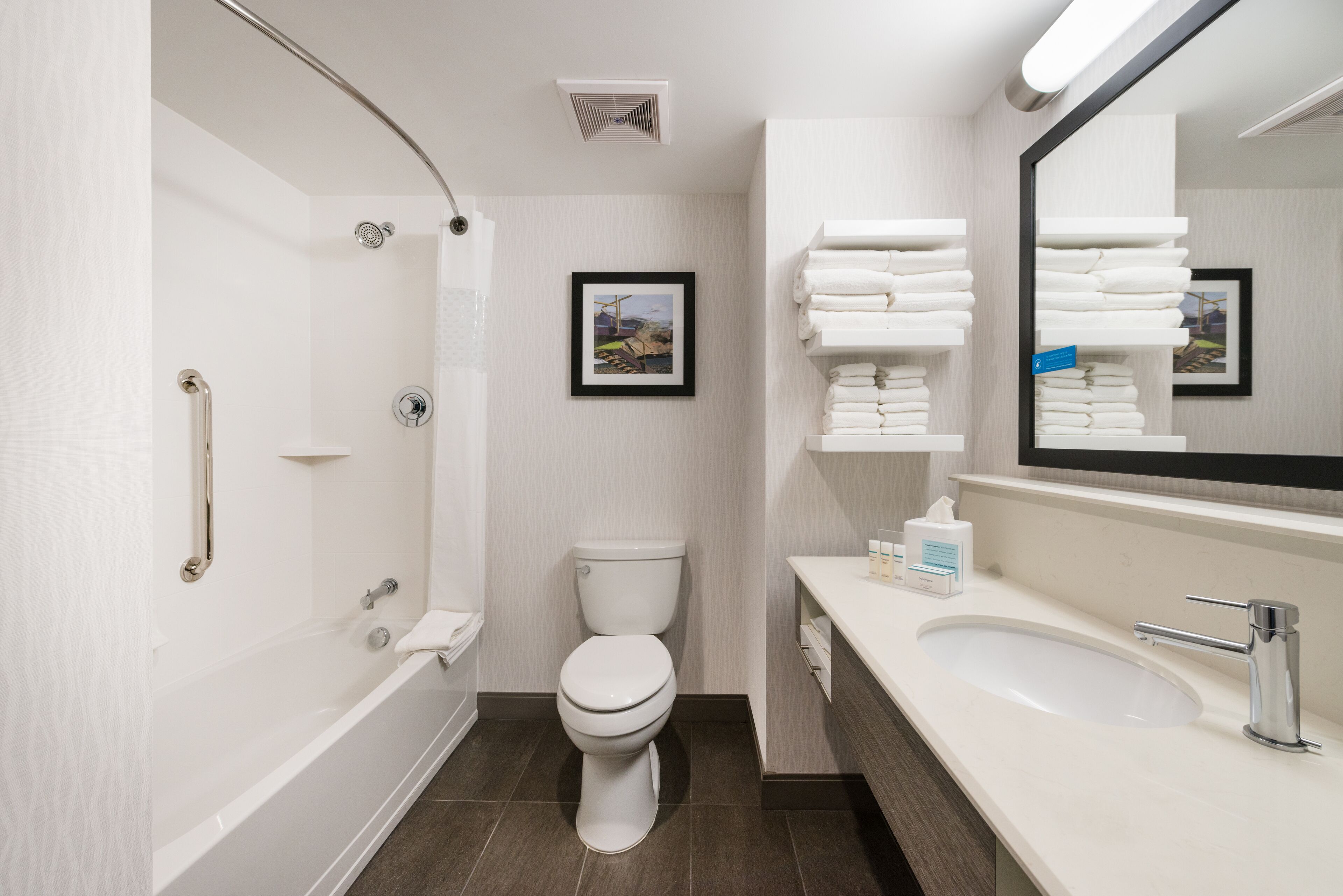 free toiletries, hair dryer, towels, soap