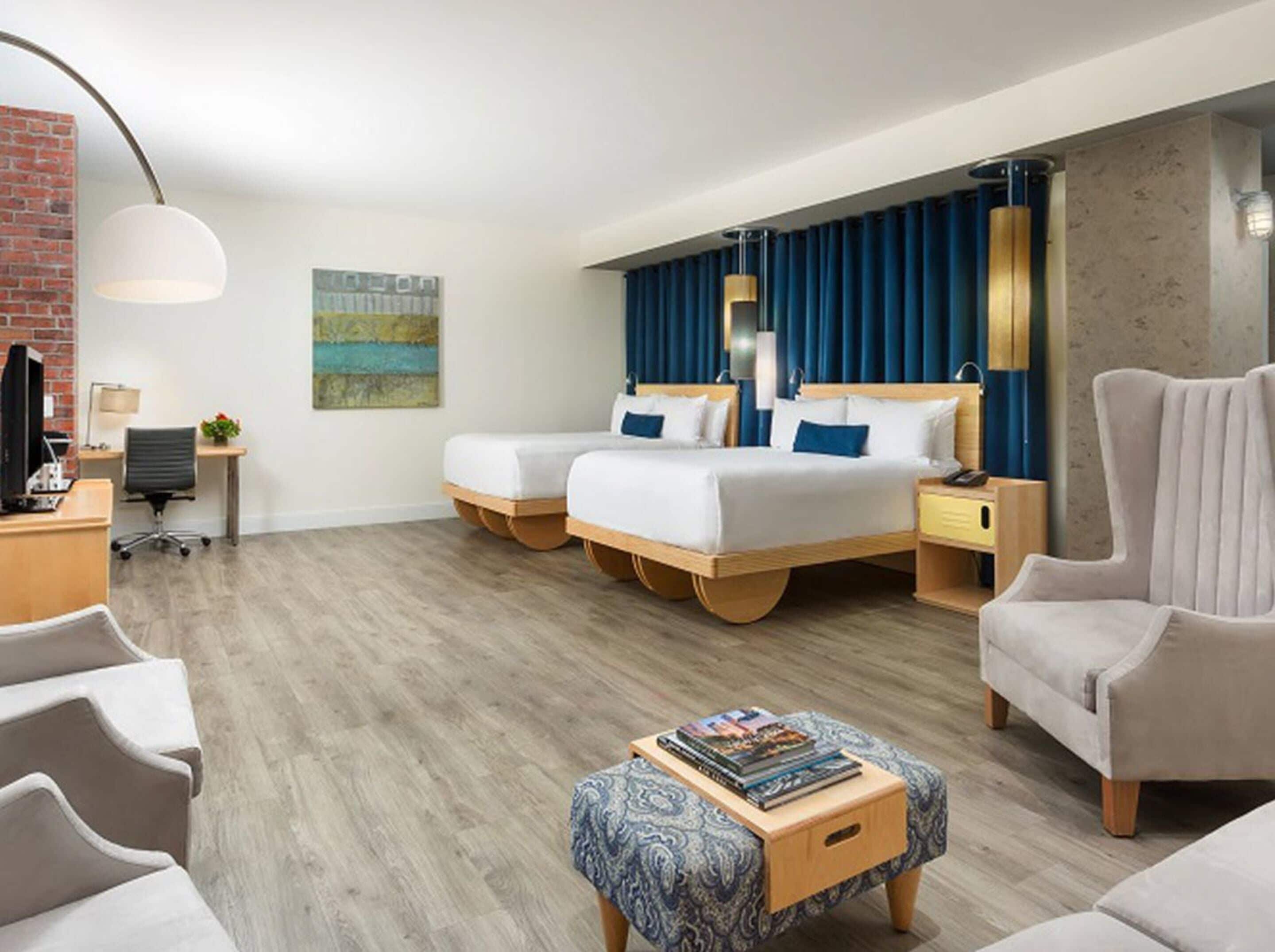 junior suite two queens | premium bedding, down duvets, pillow-top beds, in-room safe