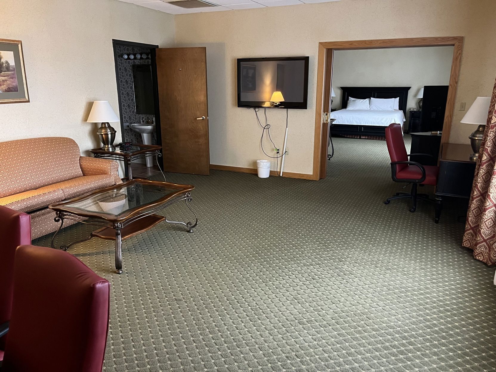 In-room safe, desk, laptop workspace, iron/ironing board