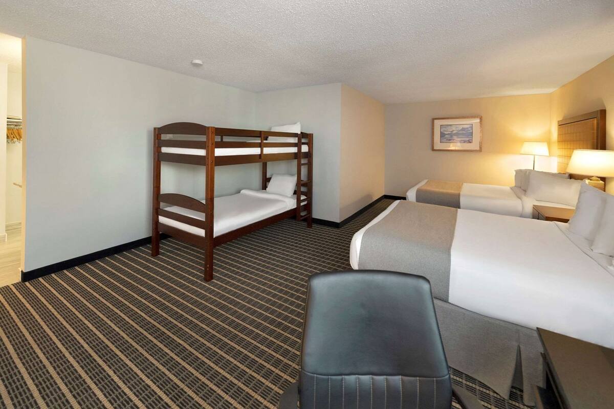 Individually decorated, individually furnished, desk, blackout drapes