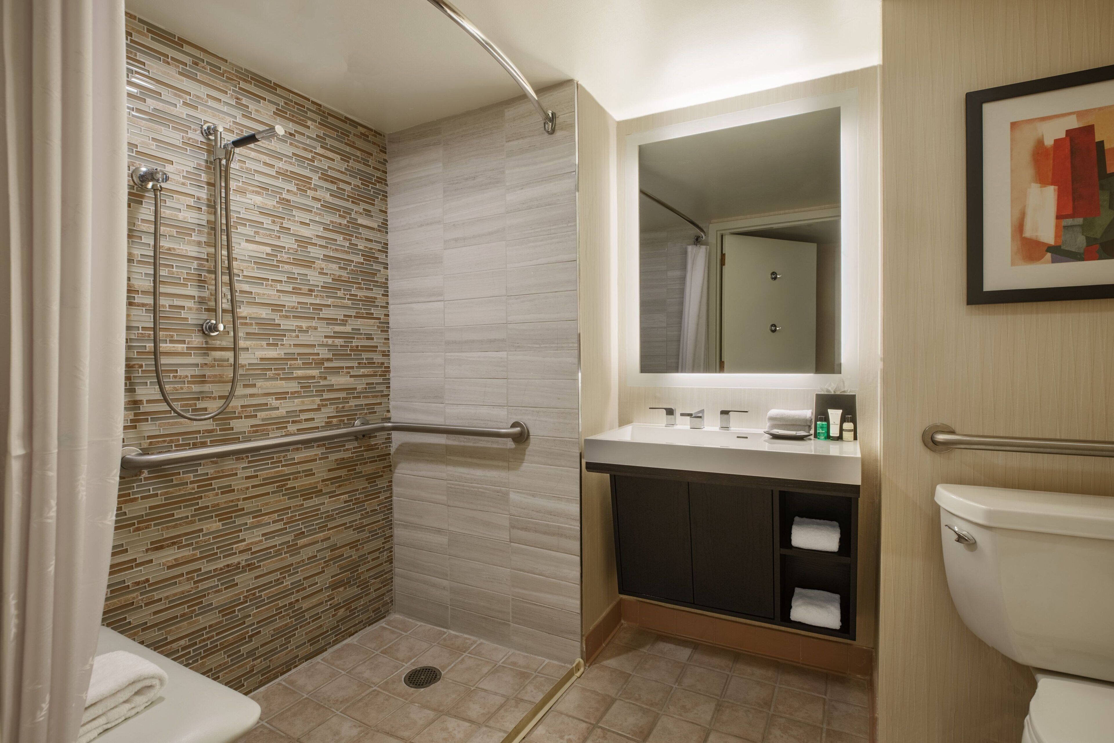 free toiletries, hair dryer, towels, soap