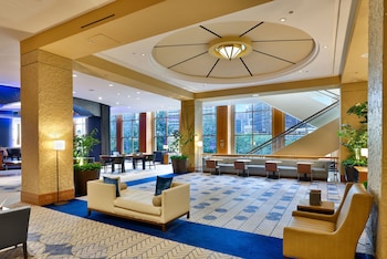 Hotel entrance and lobby at Sheraton Grand Chicago Riverwalk