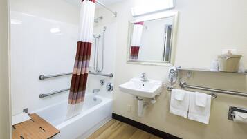 Superior Room, 1 King Bed, Accessible (Smoke Free) | Bathroom | Combined shower/tub, free toiletries, towels