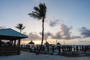 Private beach, sun loungers, beach towels, kayaking