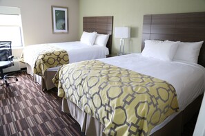 Room, 2 Queen Beds, Non Smoking | In-room safe, desk, iron/ironing board, free cots/infant beds