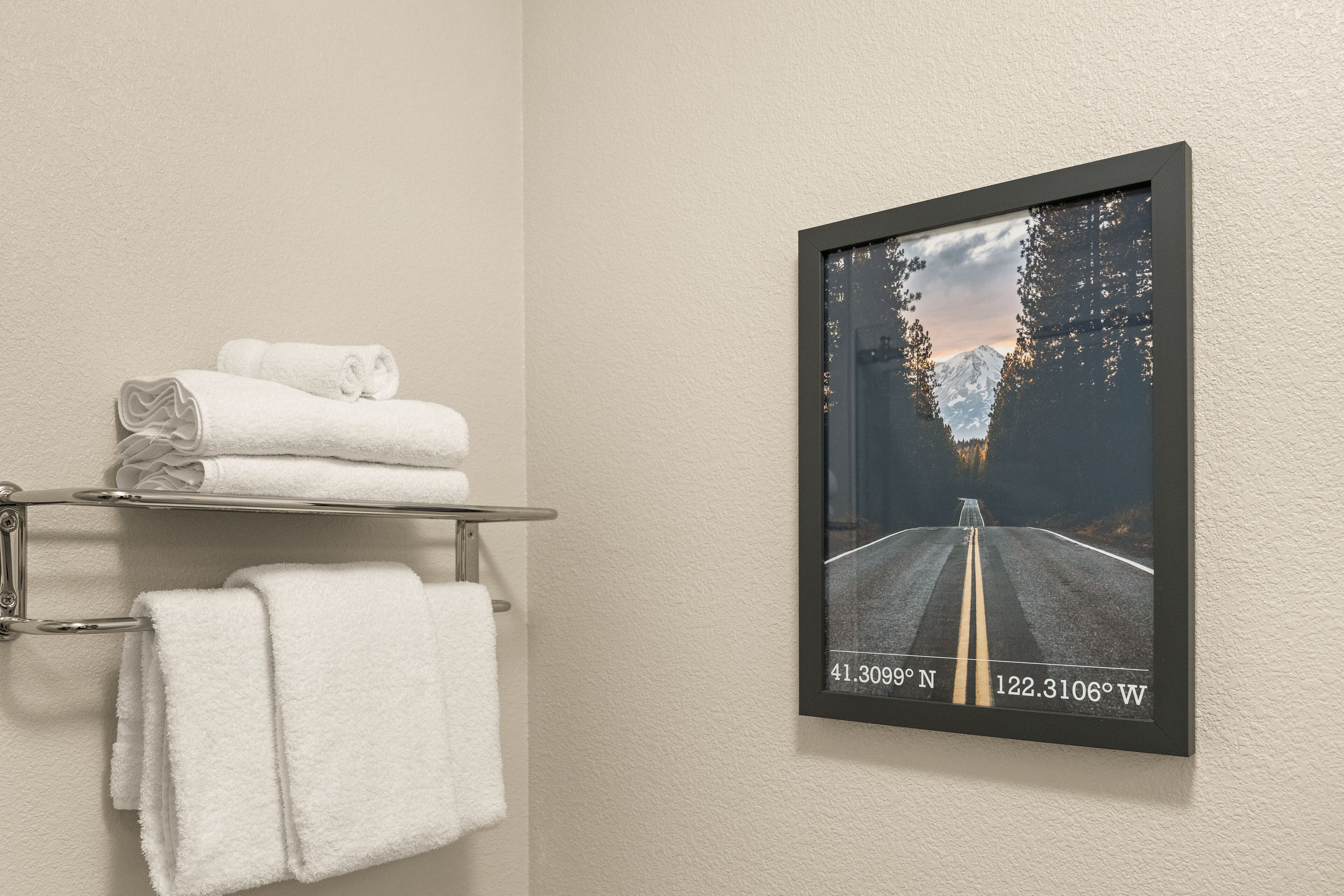 king suite sleeper sofa | bathroom | free toiletries, hair dryer, towels