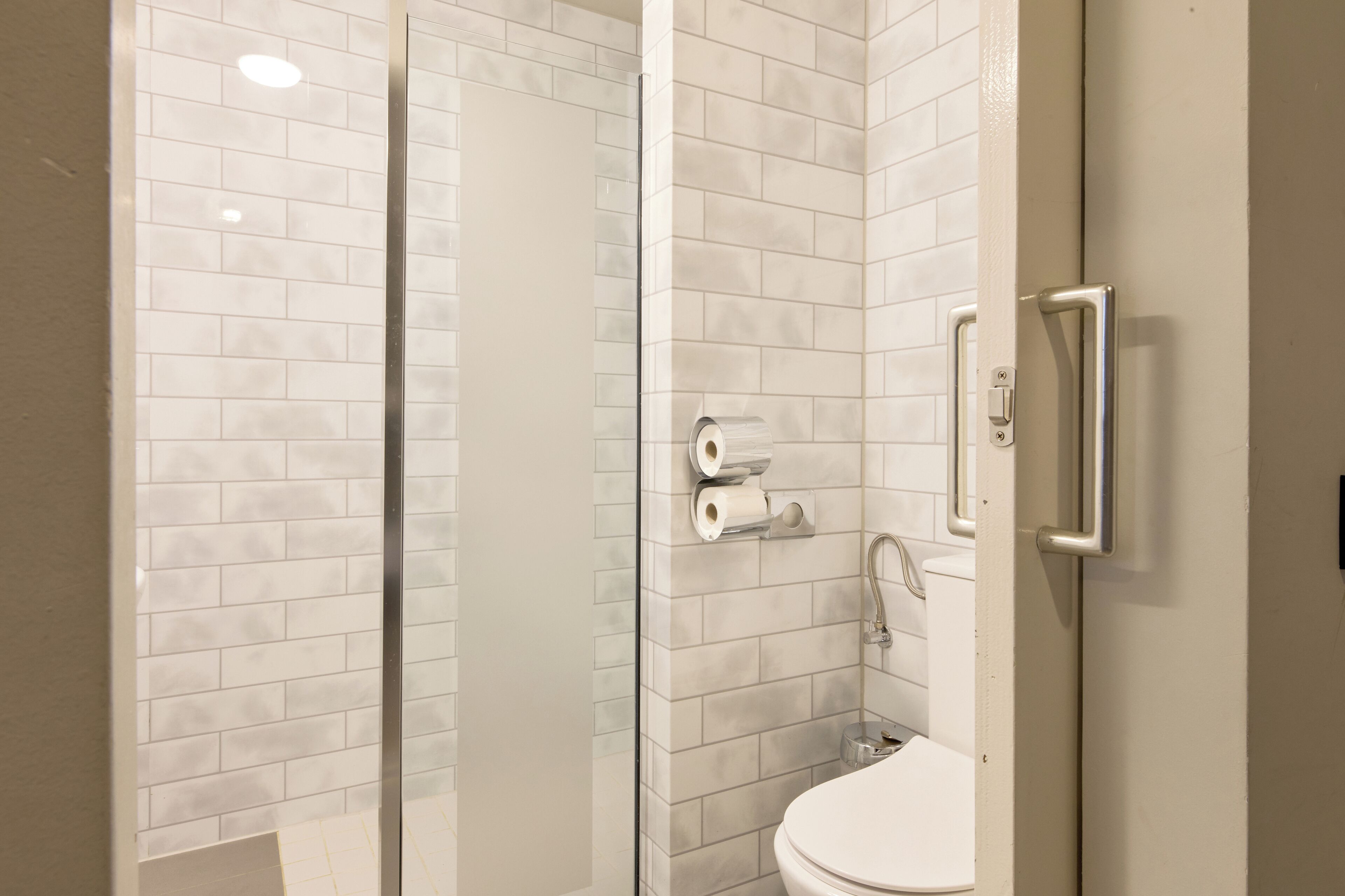 shower, eco-friendly toiletries, hair dryer, soap