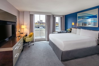 Egyptian cotton sheets, premium bedding, pillowtop beds, in-room safe at The Royal Sonesta Boston