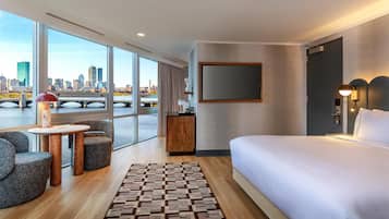 Hypo-allergenic bedding, down duvets, in-room safe
