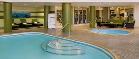 Indoor pool, open 7:00 AM to 11:00 PM, sun loungers