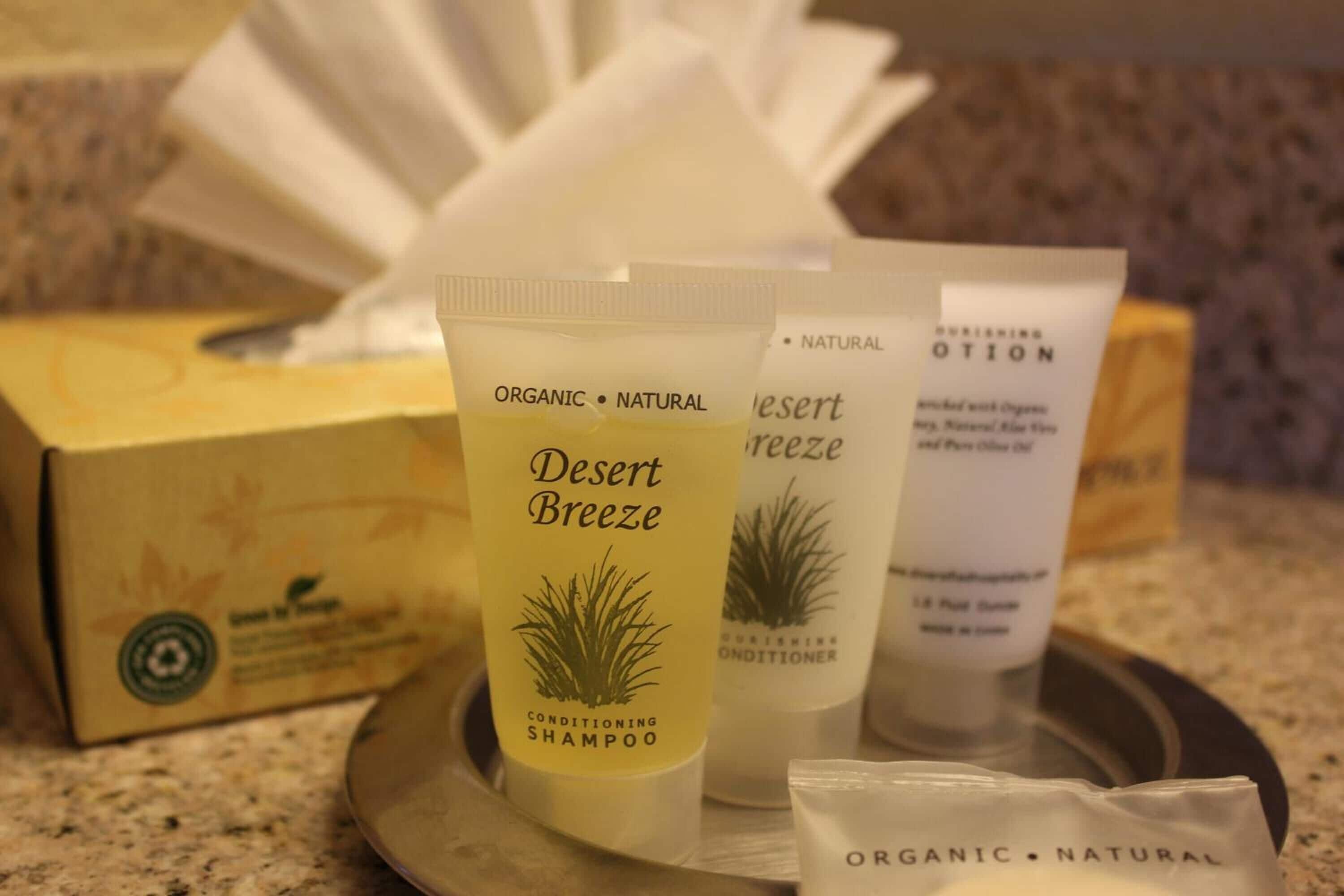 combined shower/bathtub, free toiletries, hair dryer, towels