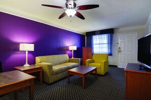 Suite, Non Smoking (Microwave & Refrigerator) | Living room | 37-inch flat-screen TV with cable channels, TV