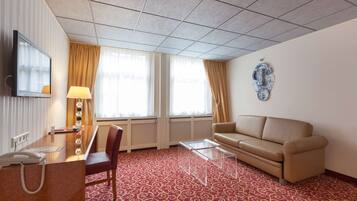 Suite, 2 Twin Beds (Living Room) | In-room safe, desk, laptop workspace, iron/ironing board