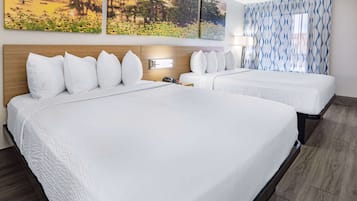 Room, 2 Queen Beds, Smoking | Desk, laptop workspace, free WiFi, bed sheets