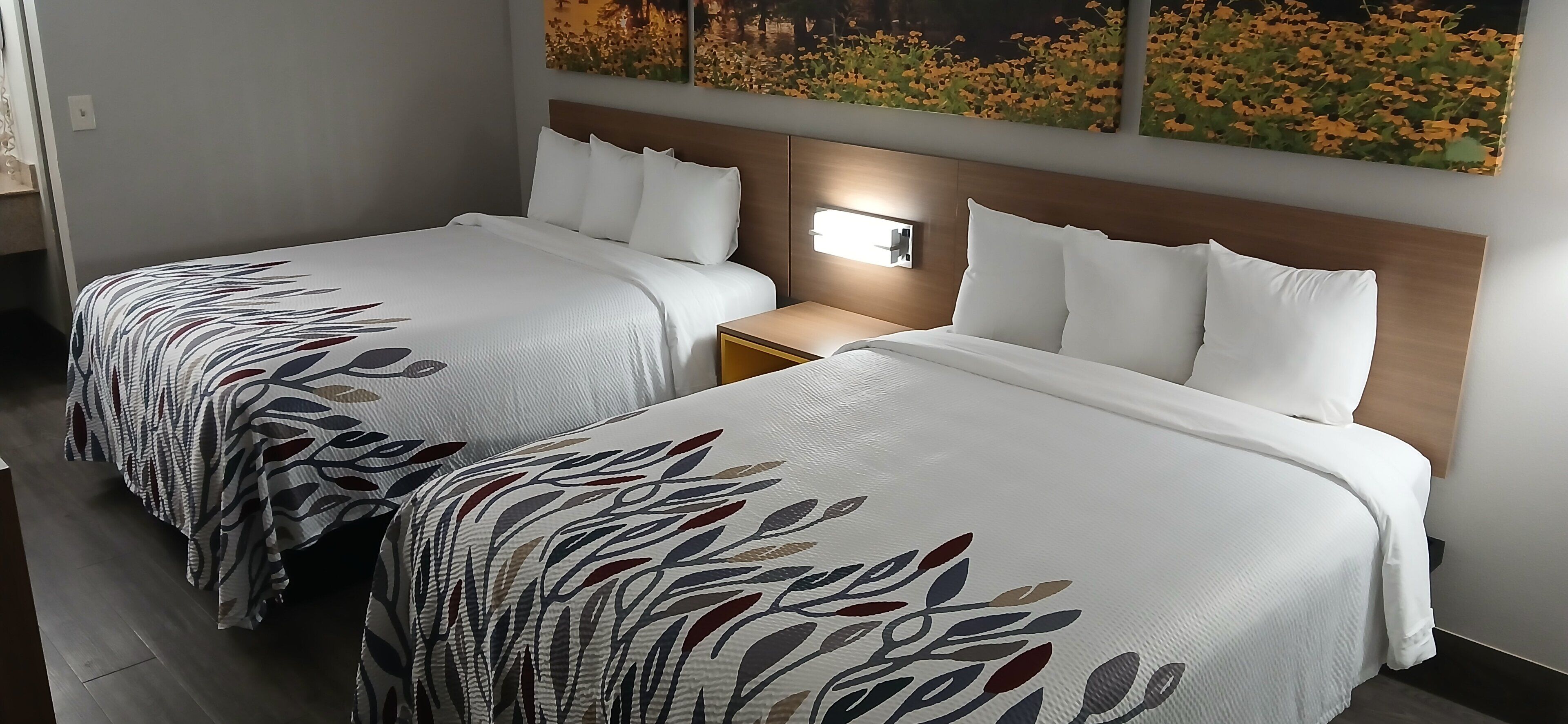 Desk, laptop workspace, free WiFi, bed sheets