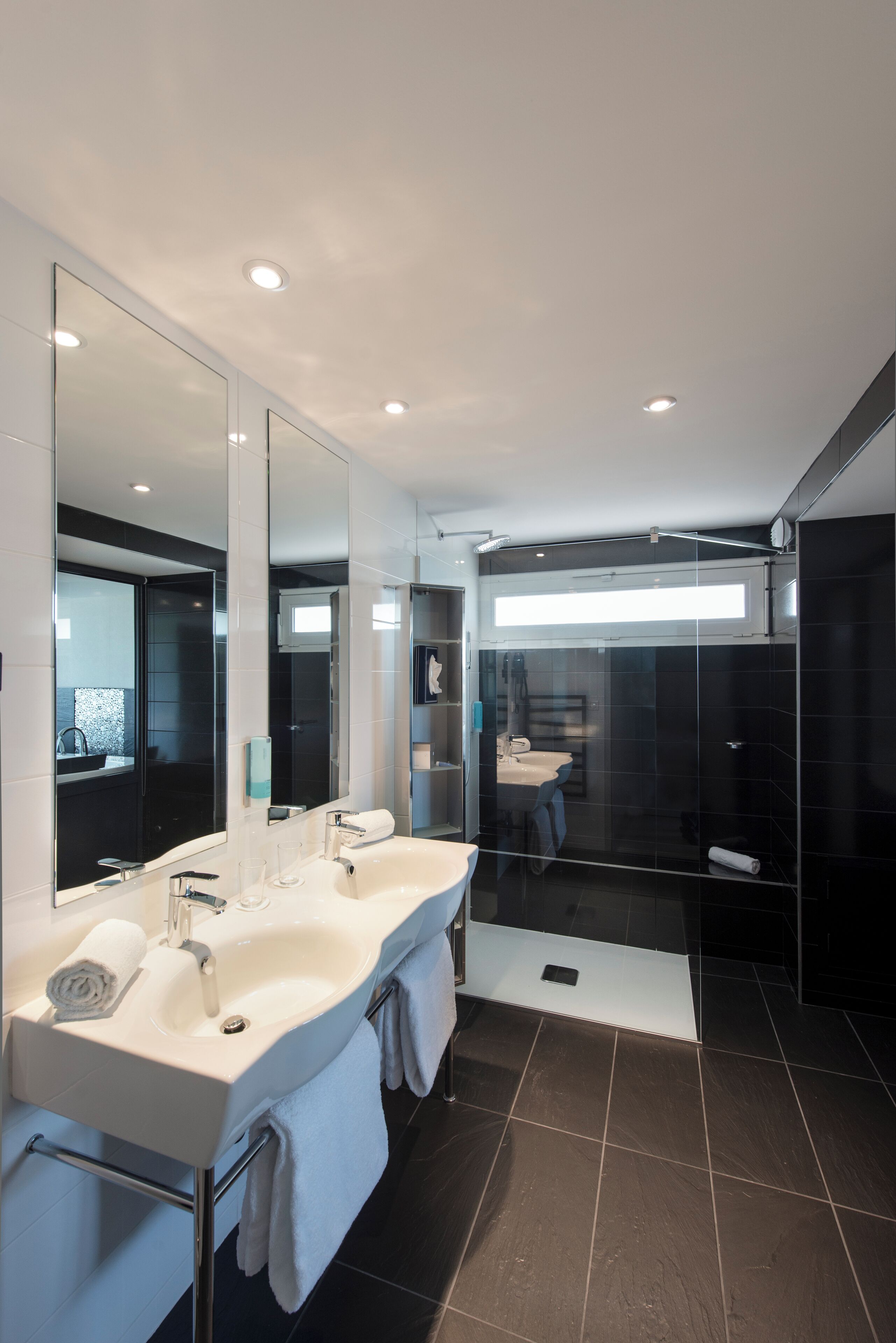 free toiletries, hair dryer, bathrobes, towels