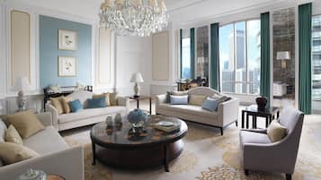 Presidential Suite, 1 Bedroom | Living area | 48-inch plasma TV with satellite channels, Smart TV, pay films