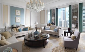 Presidential Suite, 1 Bedroom | Living area | 48-inch plasma TV with satellite channels, Smart TV, pay movies