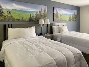 Standard Room, 2 Double Beds, Non Smoking | In-room safe, desk, laptop workspace, blackout drapes