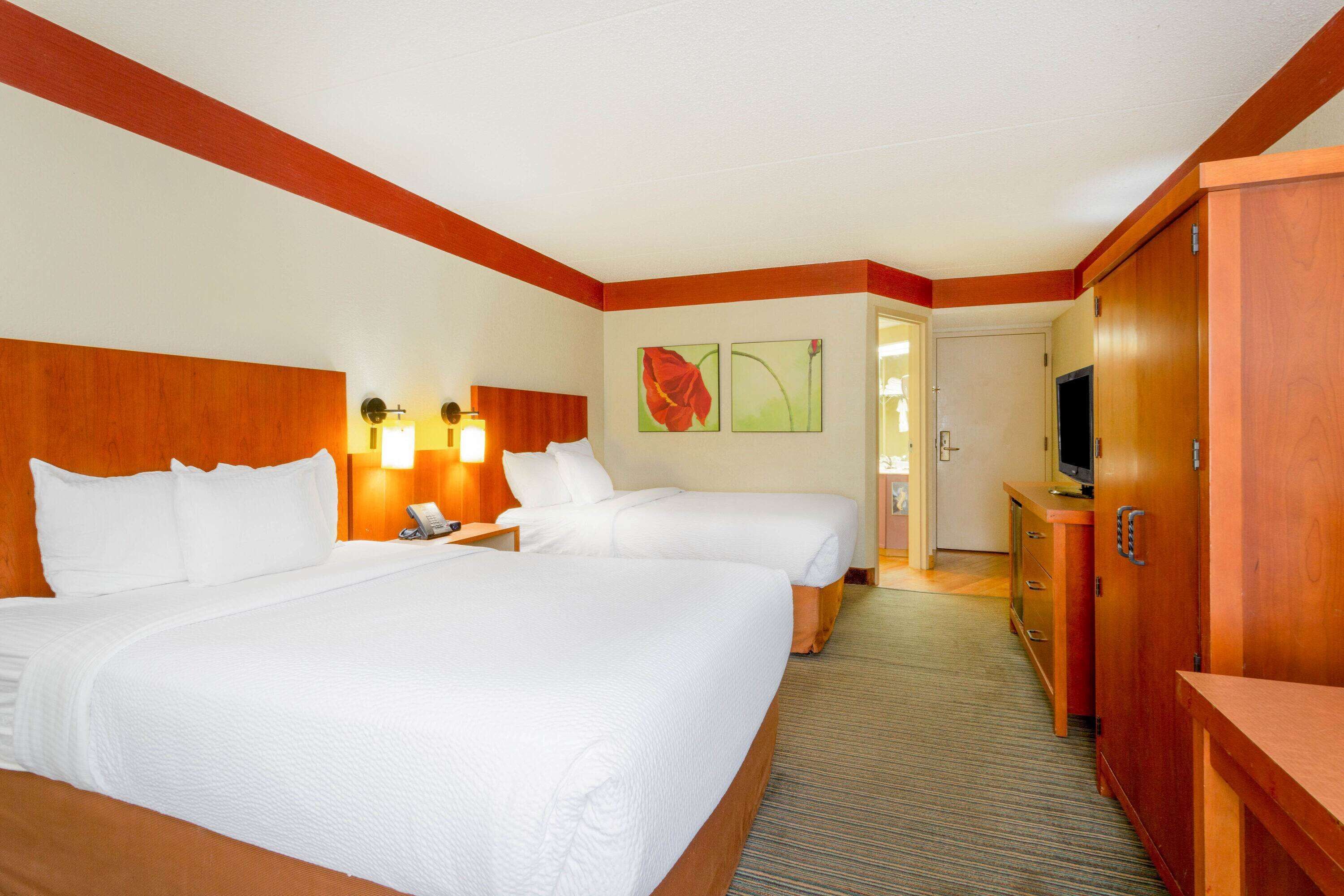 Premium bedding, desk, blackout curtains, iron/ironing board