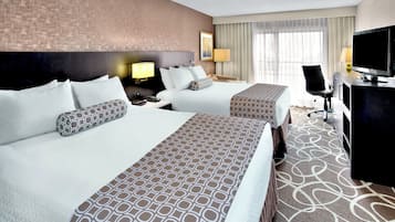 Premium bedding, desk, blackout curtains, iron/ironing board