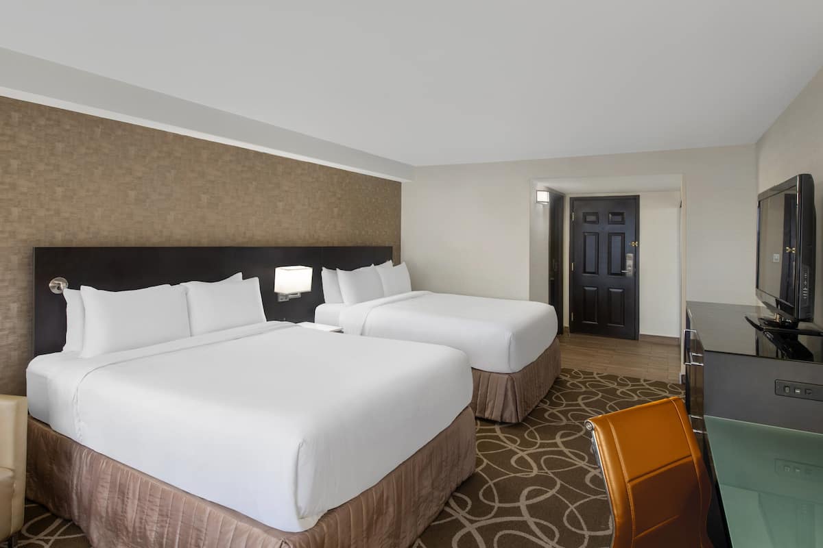 Premium bedding, desk, blackout curtains, iron/ironing board