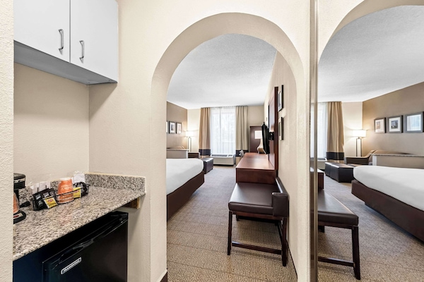 Premium bedding, desk, blackout curtains, iron/ironing board